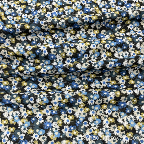 Lavado la tela de poliéster de patrón floral repetidamente pequeño